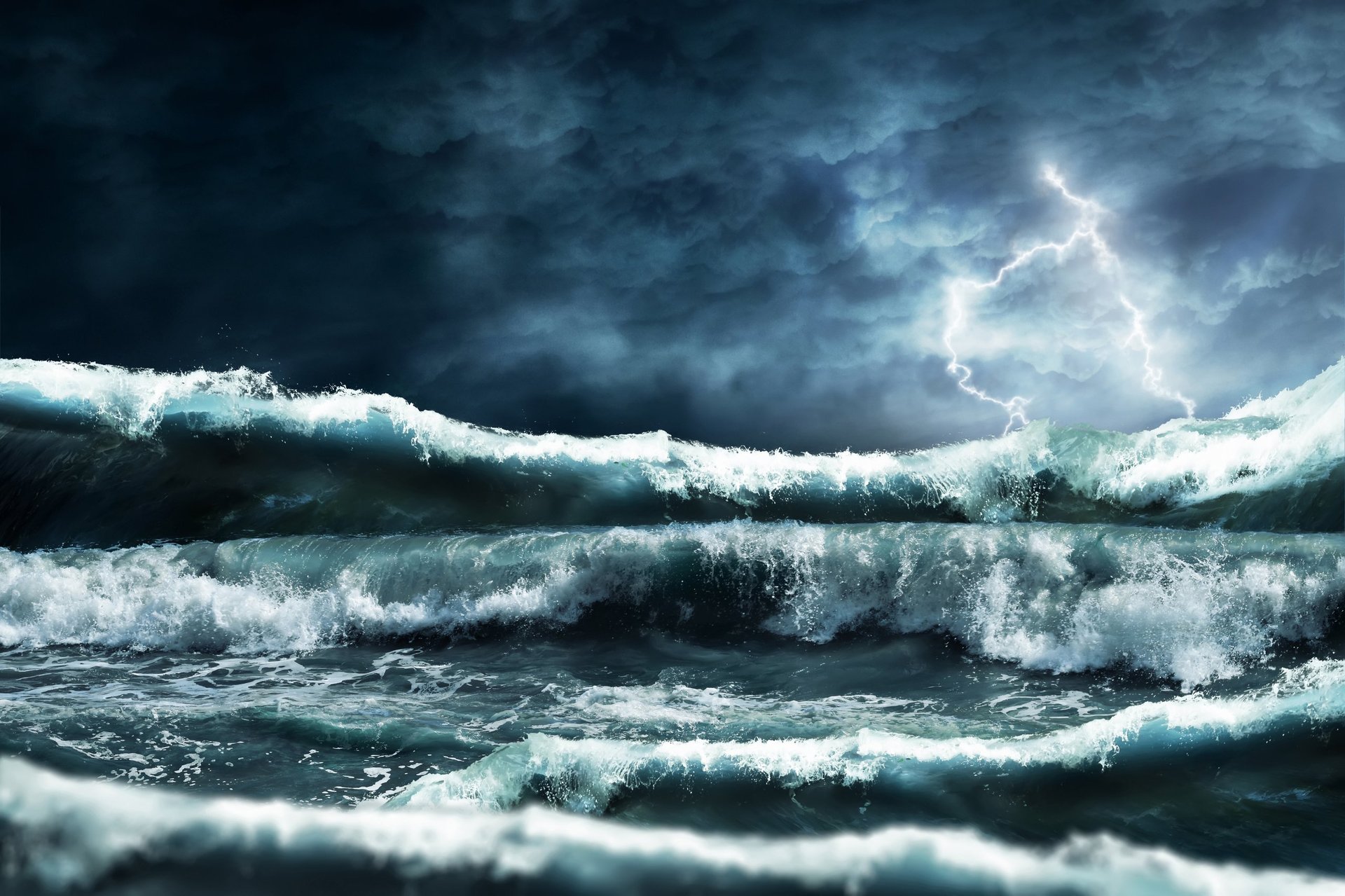 Dramatic ocean storm