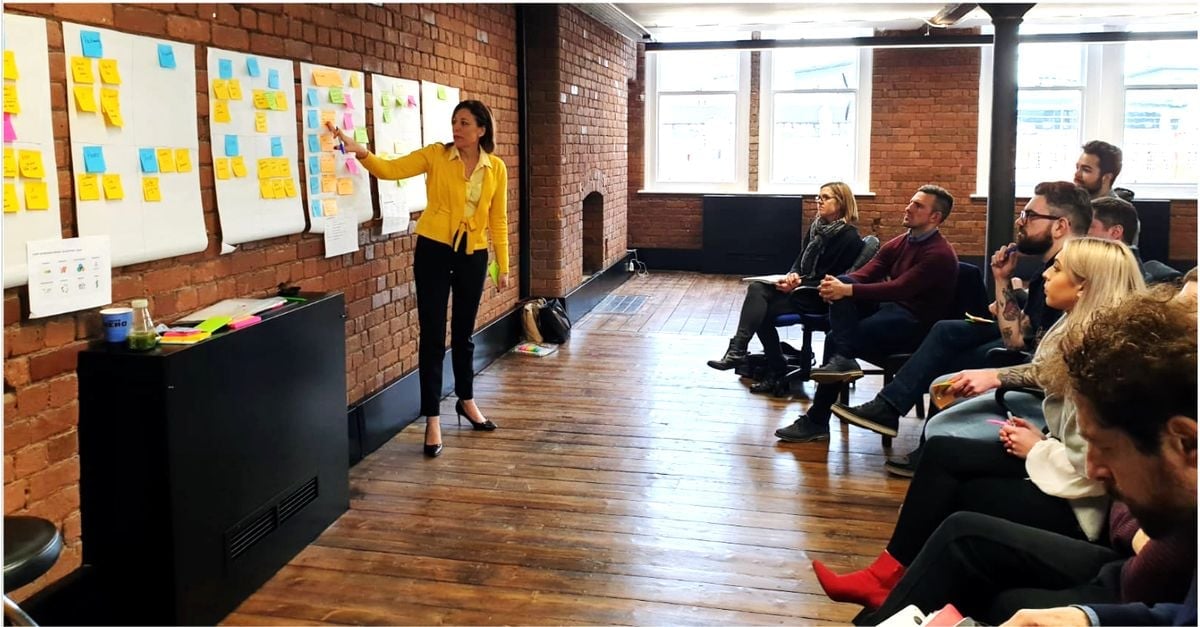 Marina Nicholas in a working session with a client leadership team